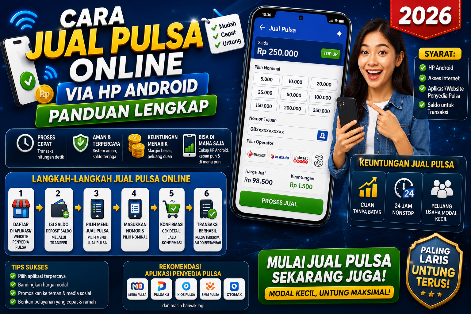 Cara Jual Pulsa Online via HP Android Panduan Lengkap