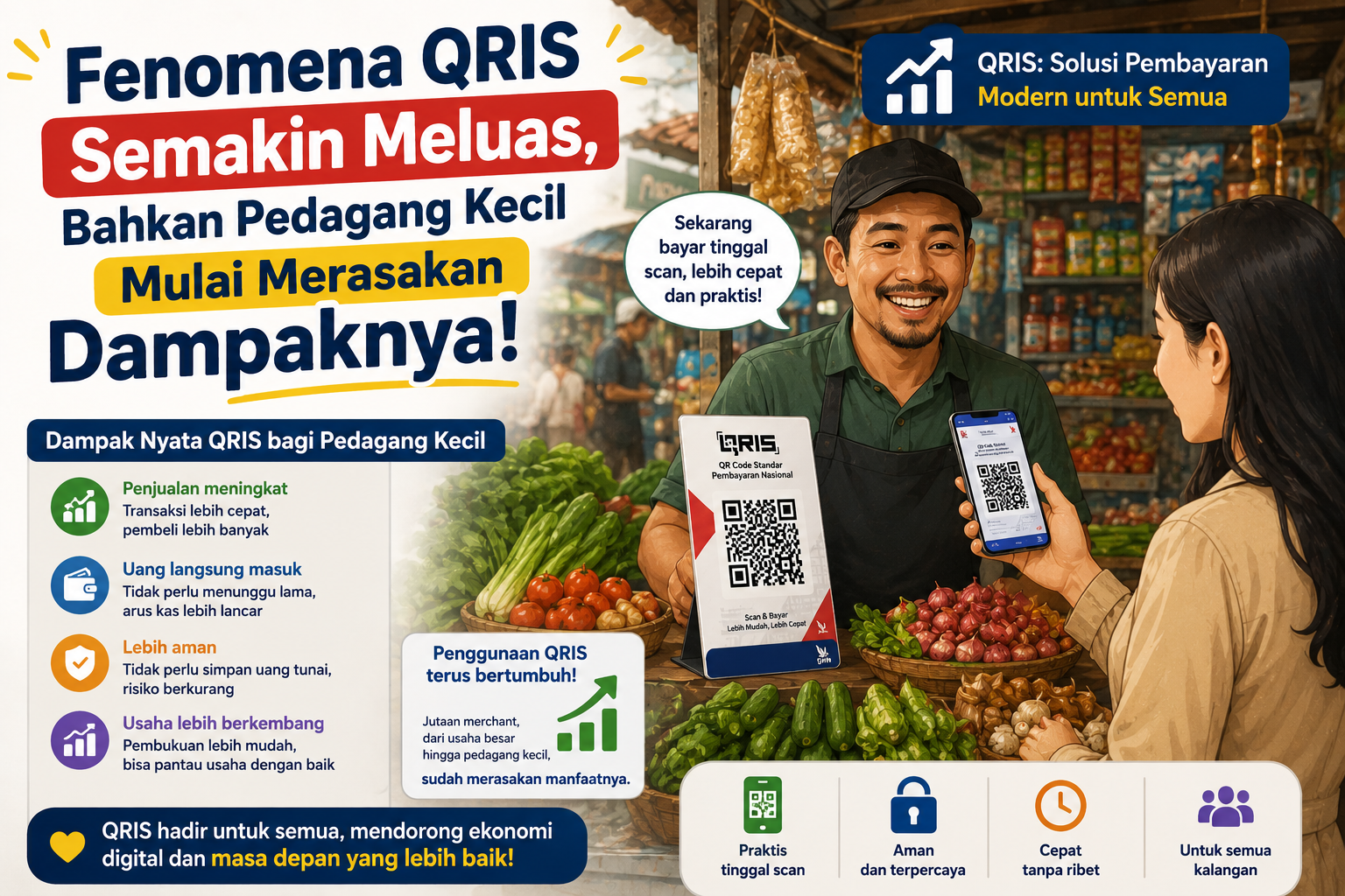 Fenomena QRIS Semakin Meluas, Bahkan Pedagang Kecil Mulai Merasakan Dampaknya