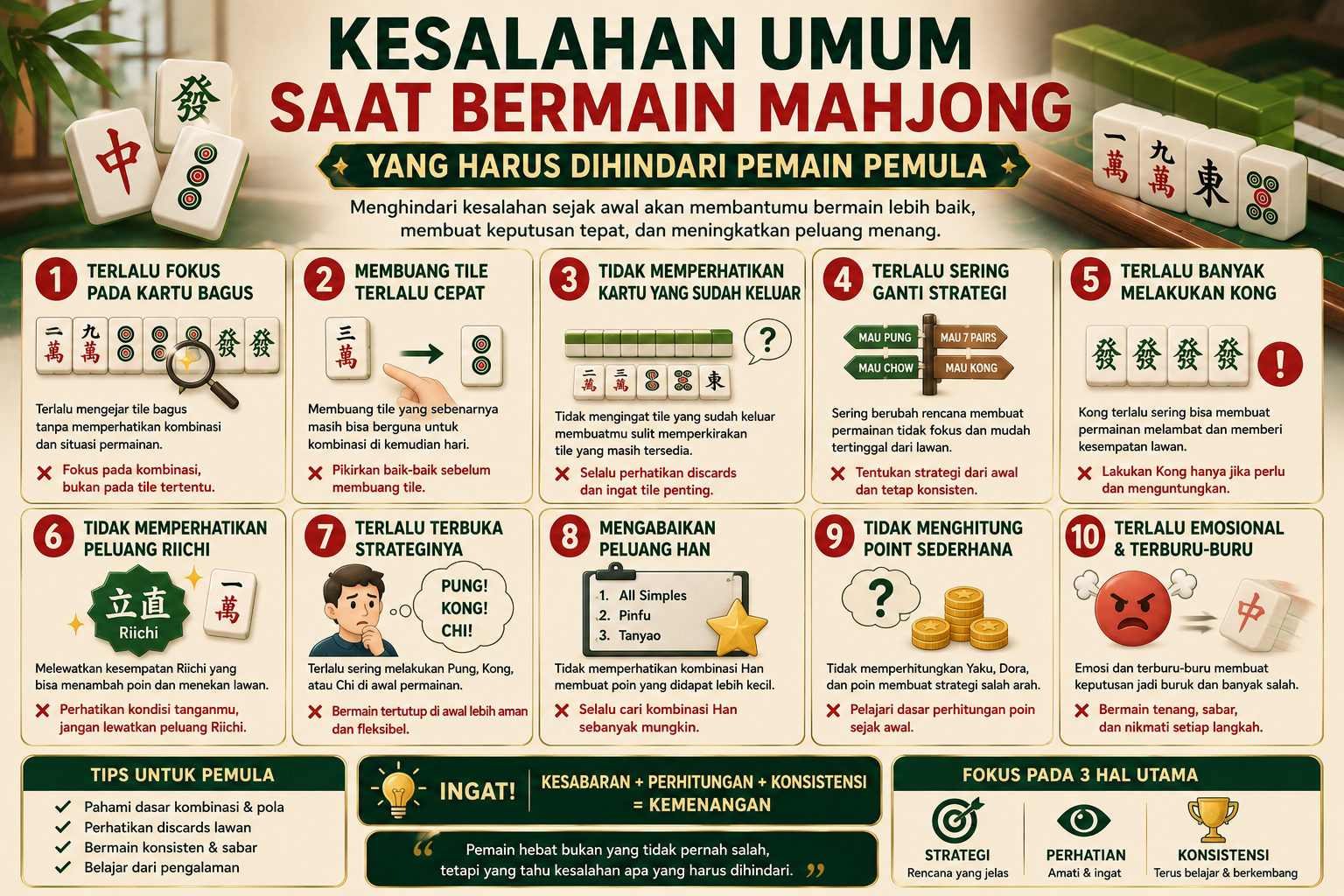 Kesalahan Umum Saat Bermain Mahjong